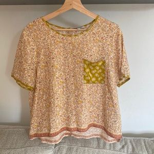 Floral Madewell Blouse, Size Large.